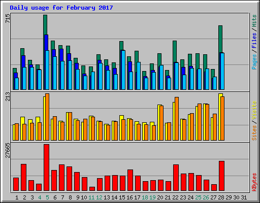 Daily usage for February 2017