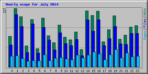 Hourly usage for July 2014