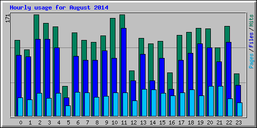 Hourly usage for August 2014