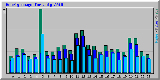 Hourly usage for July 2015