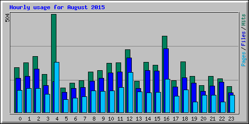 Hourly usage for August 2015