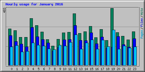 Hourly usage for January 2016