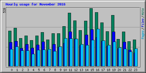 Hourly usage for November 2016