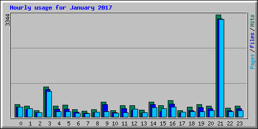 Hourly usage for January 2017
